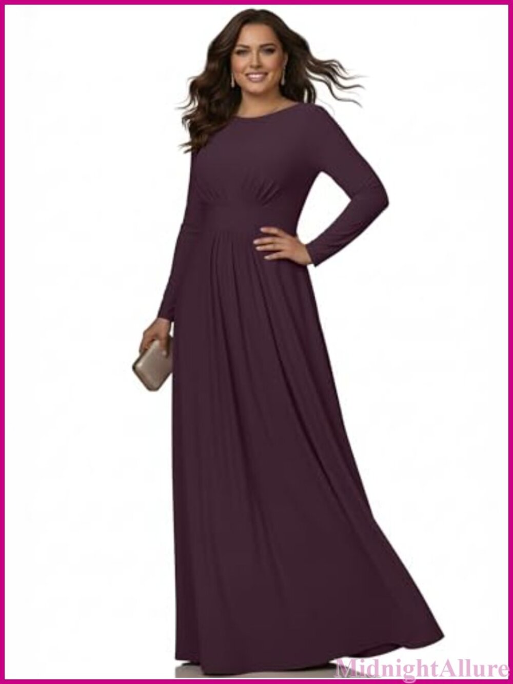 KOH KOH Long Sleeve Flowy Modest Evening Maxi Dress Gown